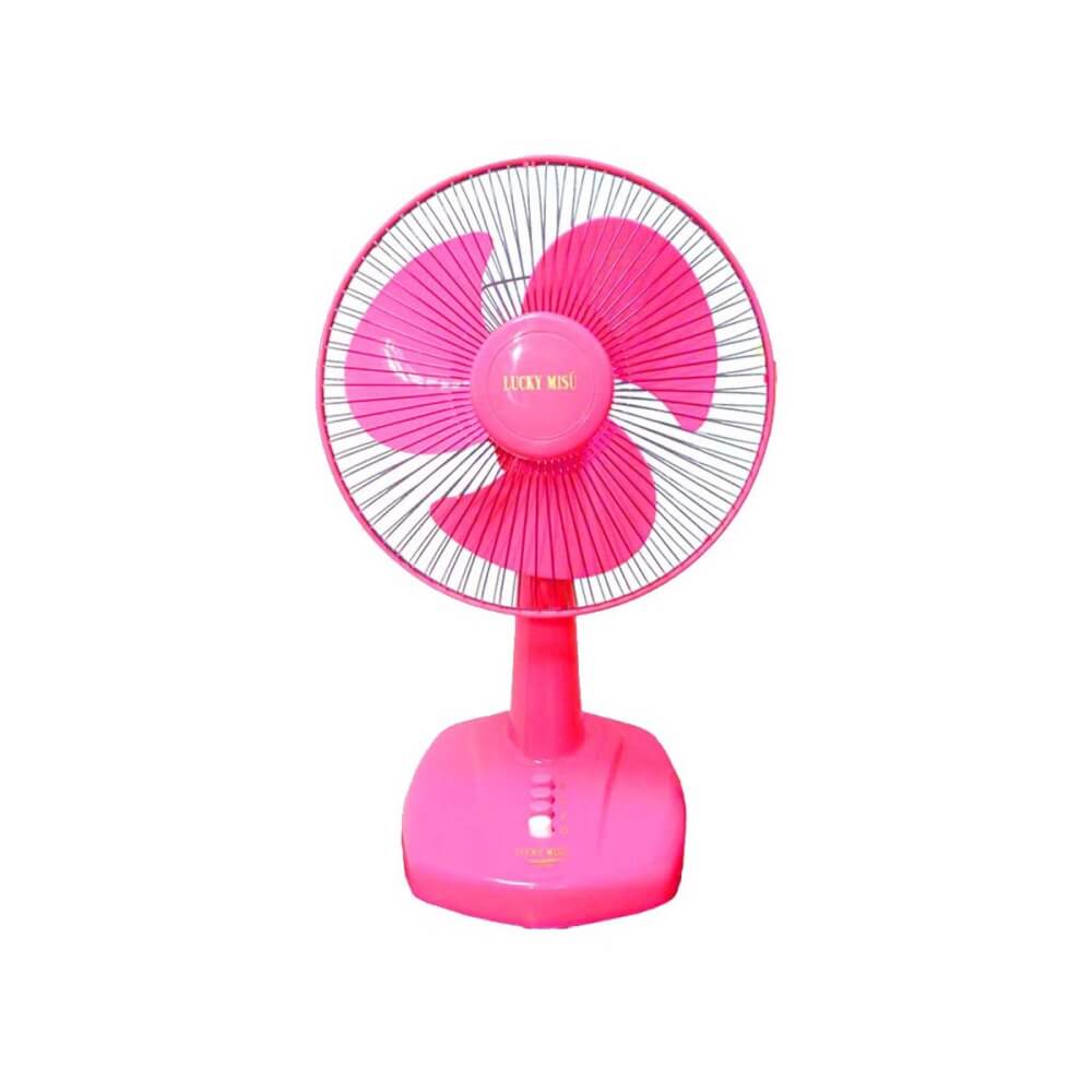 พัดลมตั้งโต๊ะ 12 นิ้ว ลัคกี้มิตซู LM521 สีชมพู